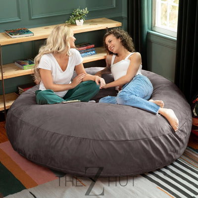 Jaxx 6 Foot Cocoon - 2-in-1 Convertible Bean Bag Bed & Large Bean Bag Chair for Adults, Charcoal THE Z HUT