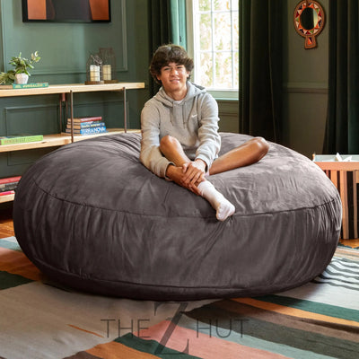 Jaxx 6 Foot Cocoon - 2-in-1 Convertible Bean Bag Bed & Large Bean Bag Chair for Adults, Charcoal THE Z HUT