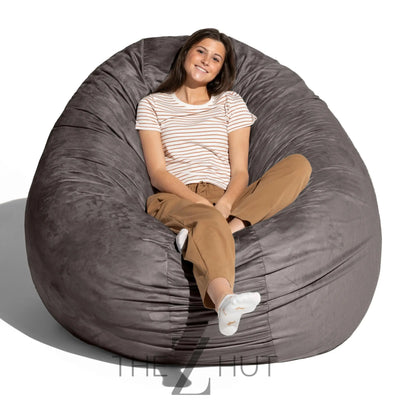 Jaxx 6 Foot Cocoon - 2-in-1 Convertible Bean Bag Bed & Large Bean Bag Chair for Adults, Charcoal THE Z HUT