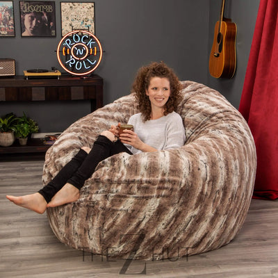 Jaxx 6 Foot Cocoon - 2-in-1 Convertible Bean Bag Bed & Large Bean Bag Chair for Adults, Charcoal THE Z HUT