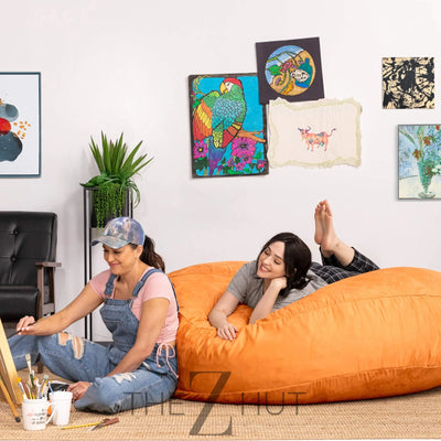 Jaxx 6 Foot Cocoon - 2-in-1 Convertible Bean Bag Bed & Large Bean Bag Chair for Adults, Charcoal THE Z HUT