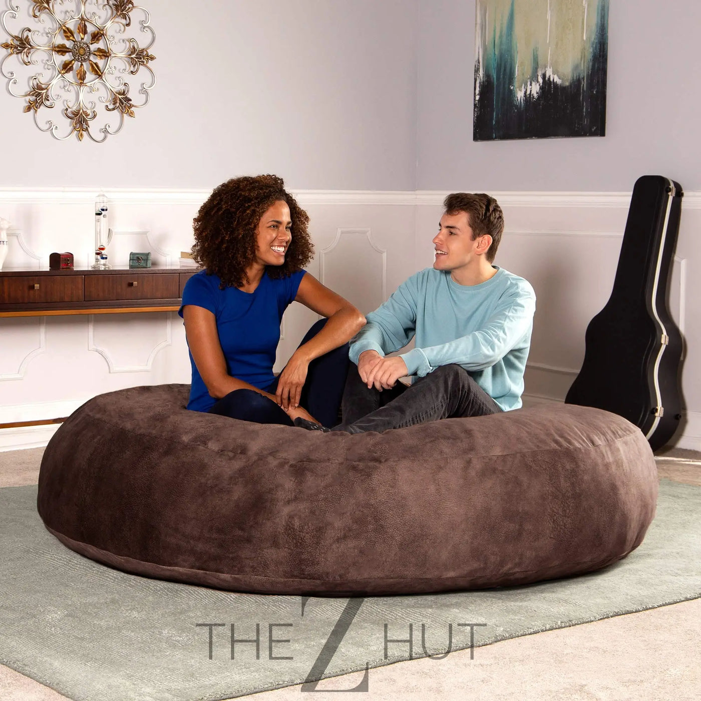 Jaxx 6 Foot Cocoon - 2-in-1 Convertible Bean Bag Bed & Large Bean Bag Chair for Adults, Charcoal THE Z HUT