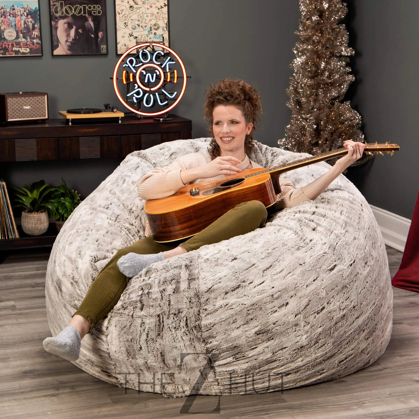 Jaxx 6 Foot Cocoon - 2-in-1 Convertible Bean Bag Bed & Large Bean Bag Chair for Adults, Charcoal THE Z HUT