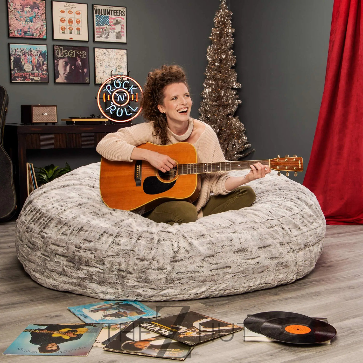 Jaxx 6 Foot Cocoon - 2-in-1 Convertible Bean Bag Bed & Large Bean Bag Chair for Adults, Charcoal THE Z HUT