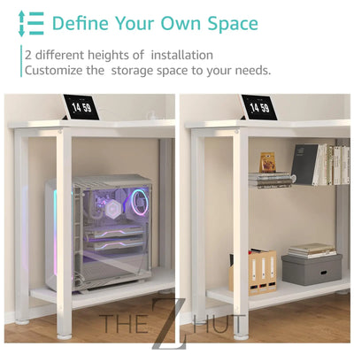 Lufeiya White L Shaped Computer Desk with Drawers & Storage Shelves, 47 Inch Corner Reversible Desk with Power Outlet for Home Office Bedroom, L-Shaped Teen PC Desks with Fabric Drawer, White THE Z HUT