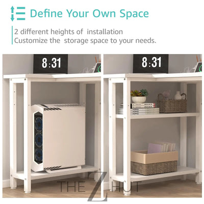 Lufeiya White L Shaped Computer Desk with Drawers & Storage Shelves, 47 Inch Corner Reversible Desk with Power Outlet for Home Office Bedroom, L-Shaped Teen PC Desks with Fabric Drawer, White THE Z HUT