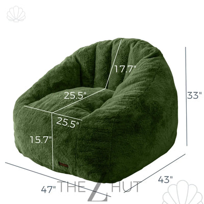 MAXYOYO Giant Bean Bag Chair, Oversized Bean Bag Couch for Adults and Kids, Faux Fur Shell-Shaped Large Chair with Filler, Stuffed Big Accent Sofa Lounge Floor Sofa for Gaming, Reading, Beige THE Z HUT
