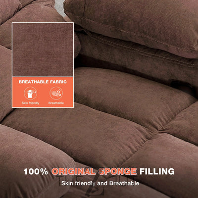 Massage Swivel Recliner Chair, Oversized Rocker Recliner with Vibration Massage and Lumbar Heat Ergonomic Rocker Chair for Living Room with Side Pocket, 2 Cup Holders, USB Charge Port THE Z HUT
