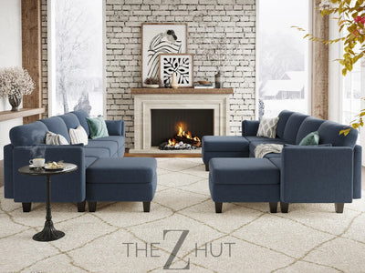 Modular Sectional Sofa, Convertible U Shaped Sofa Couch with High Density Memory Foam, 6 Seat Comfy Modular Sofa Couch for Living Room, Modern U Shaped Sectional Sofa, Dimgrey THE Z HUT