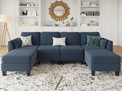 Modular Sectional Sofa, Convertible U Shaped Sofa Couch with High Density Memory Foam, 6 Seat Comfy Modular Sofa Couch for Living Room, Modern U Shaped Sectional Sofa, Dimgrey THE Z HUT