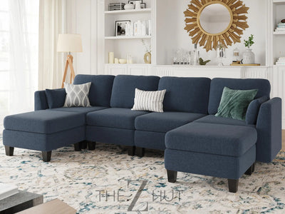 Modular Sectional Sofa, Convertible U Shaped Sofa Couch with High Density Memory Foam, 6 Seat Comfy Modular Sofa Couch for Living Room, Modern U Shaped Sectional Sofa, Dimgrey THE Z HUT