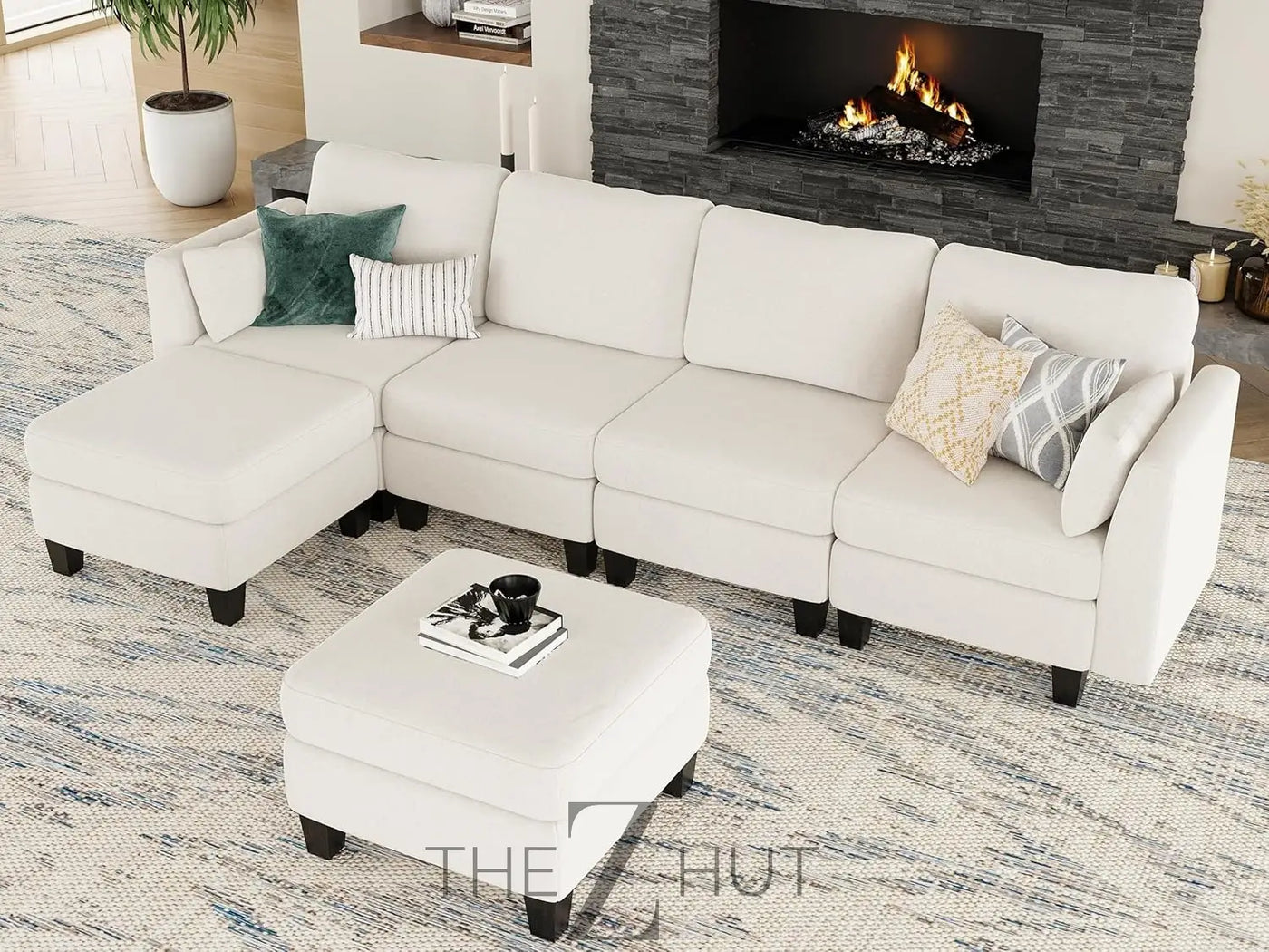 Modular Sectional Sofa, Convertible U Shaped Sofa Couch with High Density Memory Foam, 6 Seat Comfy Modular Sofa Couch for Living Room, Modern U Shaped Sectional Sofa, Dimgrey THE Z HUT