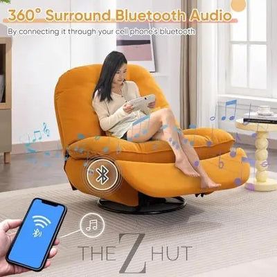 Oversized Electric Recliner Chair, 270 Swivel Rocking Glider Rocker for Adults Modern Ergonomic Lounge Chair Living Room with Phone Stand & Smart Voice Control Theater Seating infinity Picks