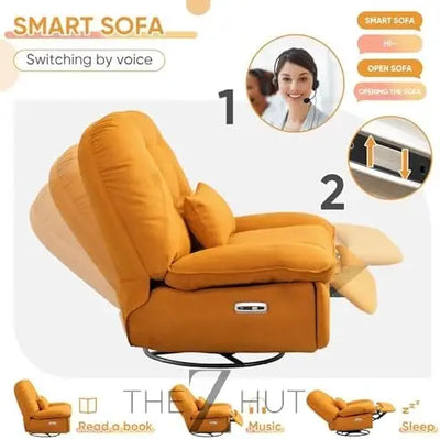Oversized Electric Recliner Chair, 270 Swivel Rocking Glider Rocker for Adults Modern Ergonomic Lounge Chair Living Room with Phone Stand & Smart Voice Control Theater Seating infinity Picks