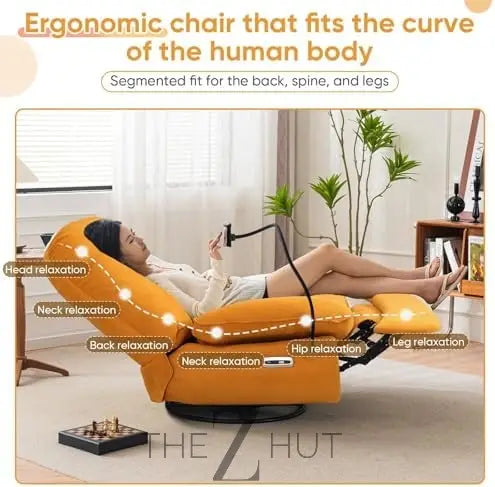 Oversized Electric Recliner Chair, 270 Swivel Rocking Glider Rocker for Adults Modern Ergonomic Lounge Chair Living Room with Phone Stand & Smart Voice Control Theater Seating infinity Picks