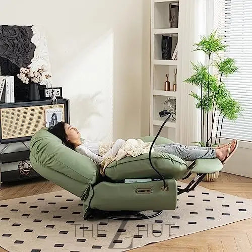 Oversized Electric Recliner Chair, 270 Swivel Rocking Glider Rocker for Adults Modern Ergonomic Lounge Chair Living Room with Phone Stand & Smart Voice Control Theater Seating infinity Picks