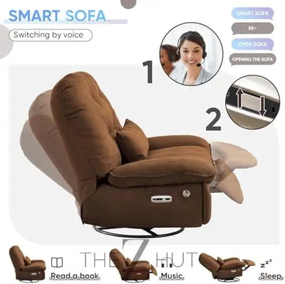 Oversized Electric Recliner Chair, 270 Swivel Rocking Glider Rocker for Adults Modern Ergonomic Lounge Chair Living Room with Phone Stand & Smart Voice Control Theater Seating infinity Picks