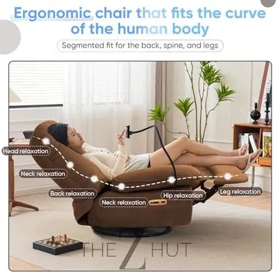 Oversized Electric Recliner Chair, 270 Swivel Rocking Glider Rocker for Adults Modern Ergonomic Lounge Chair Living Room with Phone Stand & Smart Voice Control Theater Seating infinity Picks