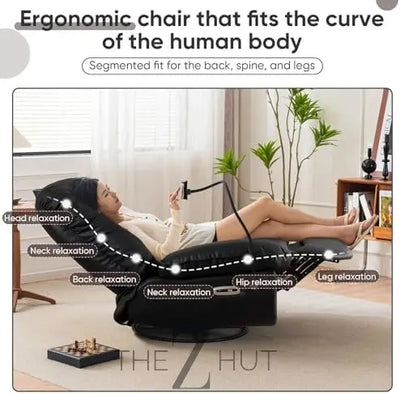 Oversized Electric Recliner Chair, 270 Swivel Rocking Glider Rocker for Adults Modern Ergonomic Lounge Chair Living Room with Phone Stand & Smart Voice Control Theater Seating infinity Picks