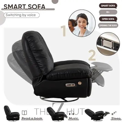 Oversized Electric Recliner Chair, 270 Swivel Rocking Glider Rocker for Adults Modern Ergonomic Lounge Chair Living Room with Phone Stand & Smart Voice Control Theater Seating infinity Picks