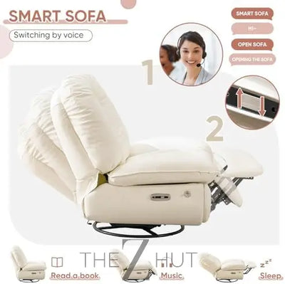 Oversized Electric Recliner Chair, 270 Swivel Rocking Glider Rocker for Adults Modern Ergonomic Lounge Chair Living Room with Phone Stand & Smart Voice Control Theater Seating infinity Picks
