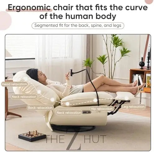 Oversized Electric Recliner Chair, 270 Swivel Rocking Glider Rocker for Adults Modern Ergonomic Lounge Chair Living Room with Phone Stand & Smart Voice Control Theater Seating infinity Picks