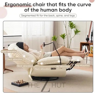 Oversized Electric Recliner Chair, 270 Swivel Rocking Glider Rocker for Adults Modern Ergonomic Lounge Chair Living Room with Phone Stand & Smart Voice Control Theater Seating infinity Picks
