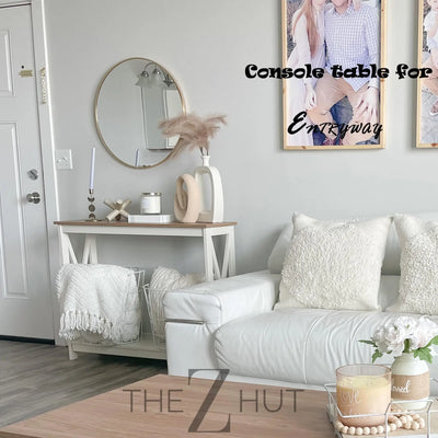PHI VILLA End Table Living Room Set of 2 - Farmhouse Bed Side Table Nightstands for Bedroom, Ivory White Small Side Table THE Z HUT