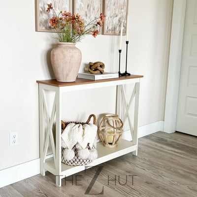 PHI VILLA End Table Living Room Set of 2 - Farmhouse Bed Side Table Nightstands for Bedroom, Ivory White Small Side Table THE Z HUT