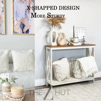 PHI VILLA End Table Living Room Set of 2 - Farmhouse Bed Side Table Nightstands for Bedroom, Ivory White Small Side Table THE Z HUT