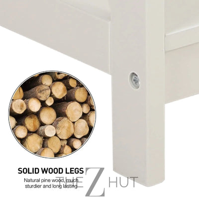 PHI VILLA End Table Living Room Set of 2 - Farmhouse Bed Side Table Nightstands for Bedroom, Ivory White Small Side Table THE Z HUT