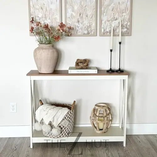 PHI VILLA End Table Living Room Set of 2 - Farmhouse Bed Side Table Nightstands for Bedroom, Ivory White Small Side Table THE Z HUT