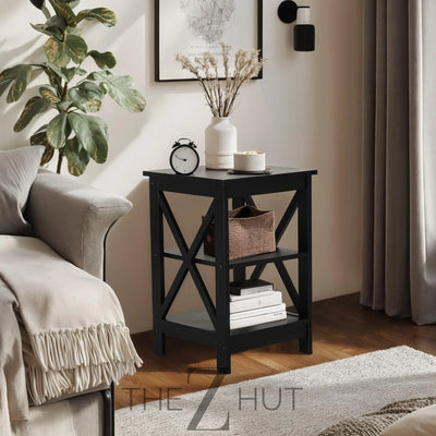 PHI VILLA End Table Living Room Set of 2 - Farmhouse Bed Side Table Nightstands for Bedroom, Ivory White Small Side Table THE Z HUT