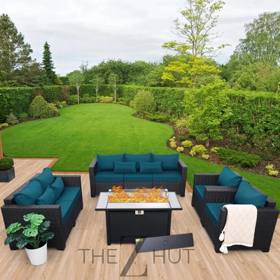 Rattaner 5-Piece Patio Furniture Sofa Set Outdoor Wicker Sectional Couch with Storage Table Non-Slip Cushions Furniture Covers, Grey THE Z HUT