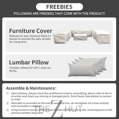 Rattaner 5-Piece Patio Furniture Sofa Set Outdoor Wicker Sectional Couch with Storage Table Non-Slip Cushions Furniture Covers, Grey THE Z HUT