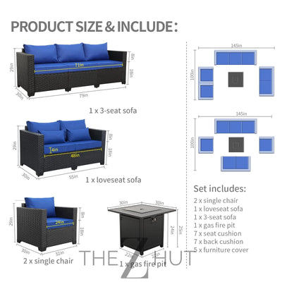 Rattaner 5-Piece Patio Furniture Sofa Set Outdoor Wicker Sectional Couch with Storage Table Non-Slip Cushions Furniture Covers, Grey THE Z HUT