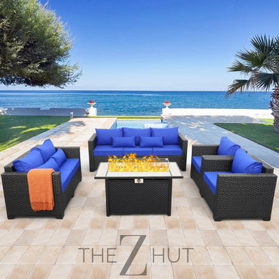 Rattaner 5-Piece Patio Furniture Sofa Set Outdoor Wicker Sectional Couch with Storage Table Non-Slip Cushions Furniture Covers, Grey THE Z HUT