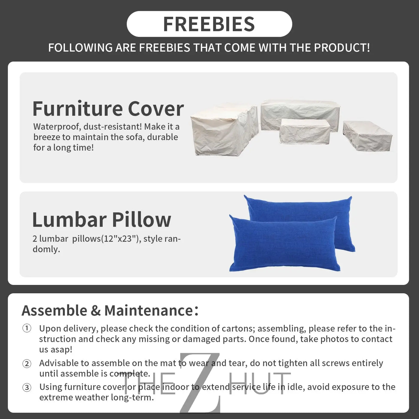 Rattaner Patio Wicker Furniture Set 6 Pieces Outdoor HDPE Wicker Conversation Couch Sectional Chair Sofa Set with Grey Cushions THE Z HUT