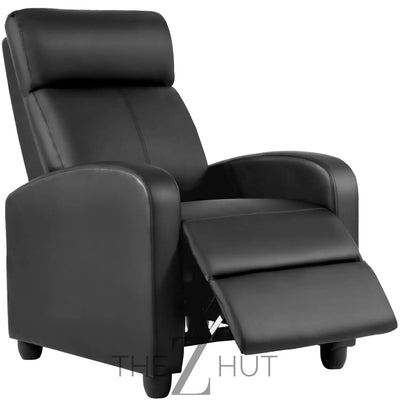 Recliner Chair for Living Room Massage Reading Sofa Home Theater Seating Modern Reclining Easy Lounge with PU Leather Padded Seat Backrest (Black) THE Z HUT