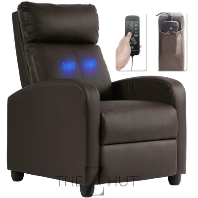 Recliner Chair for Living Room Massage Reading Sofa Home Theater Seating Modern Reclining Easy Lounge with PU Leather Padded Seat Backrest (Black) THE Z HUT