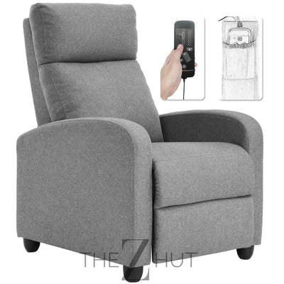 Recliner Chair for Living Room Massage Reading Sofa Home Theater Seating Modern Reclining Easy Lounge with PU Leather Padded Seat Backrest (Black) THE Z HUT