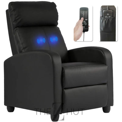 Recliner Chair for Living Room Massage Reading Sofa Home Theater Seating Modern Reclining Easy Lounge with PU Leather Padded Seat Backrest (Black) THE Z HUT