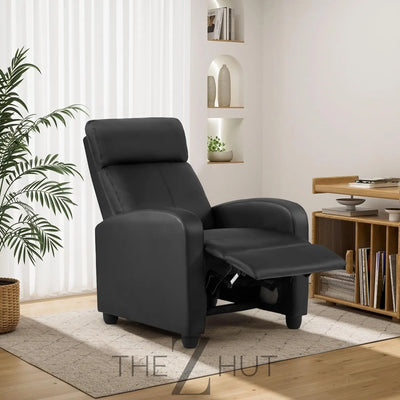 Recliner Chair for Living Room Massage Reading Sofa Home Theater Seating Modern Reclining Easy Lounge with PU Leather Padded Seat Backrest (Black) THE Z HUT