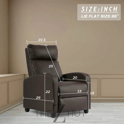 Recliner Chair for Living Room Massage Reading Sofa Home Theater Seating Modern Reclining Easy Lounge with PU Leather Padded Seat Backrest (Black) THE Z HUT