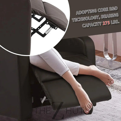 Recliner Chair for Living Room Massage Reading Sofa Home Theater Seating Modern Reclining Easy Lounge with PU Leather Padded Seat Backrest (Black) THE Z HUT