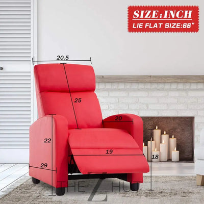 Recliner Chair for Living Room Massage Reading Sofa Home Theater Seating Modern Reclining Easy Lounge with PU Leather Padded Seat Backrest (Black) THE Z HUT