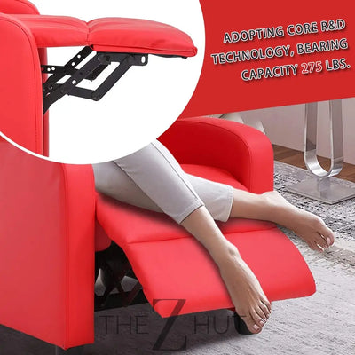 Recliner Chair for Living Room Massage Reading Sofa Home Theater Seating Modern Reclining Easy Lounge with PU Leather Padded Seat Backrest (Black) THE Z HUT