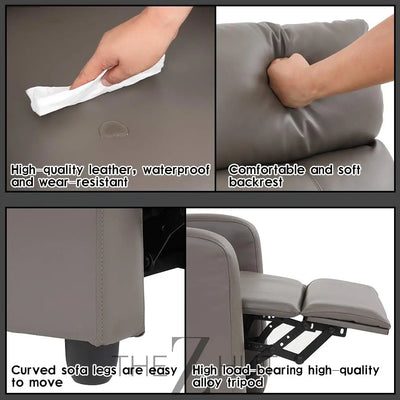Recliner Chair for Living Room Massage Reading Sofa Home Theater Seating Modern Reclining Easy Lounge with PU Leather Padded Seat Backrest (Black) THE Z HUT