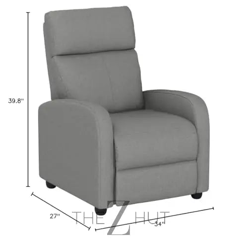 Recliner Chair for Living Room Massage Reading Sofa Home Theater Seating Modern Reclining Easy Lounge with PU Leather Padded Seat Backrest (Black) THE Z HUT