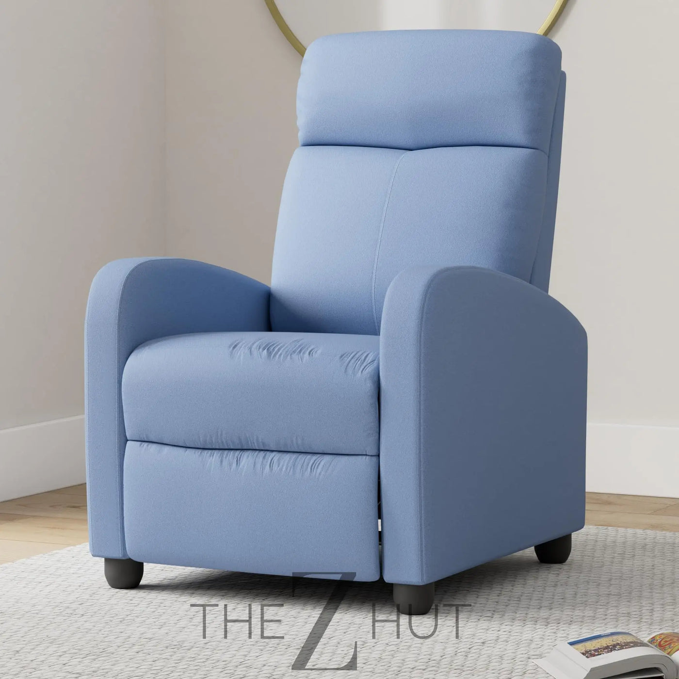 Recliner Chair for Living Room Massage Reading Sofa Home Theater Seating Modern Reclining Easy Lounge with PU Leather Padded Seat Backrest (Black) THE Z HUT
